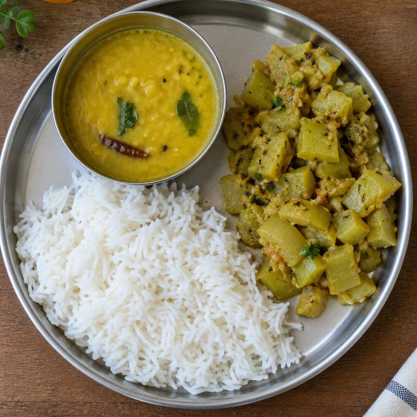 चावल + मूंग दाल + लौकी