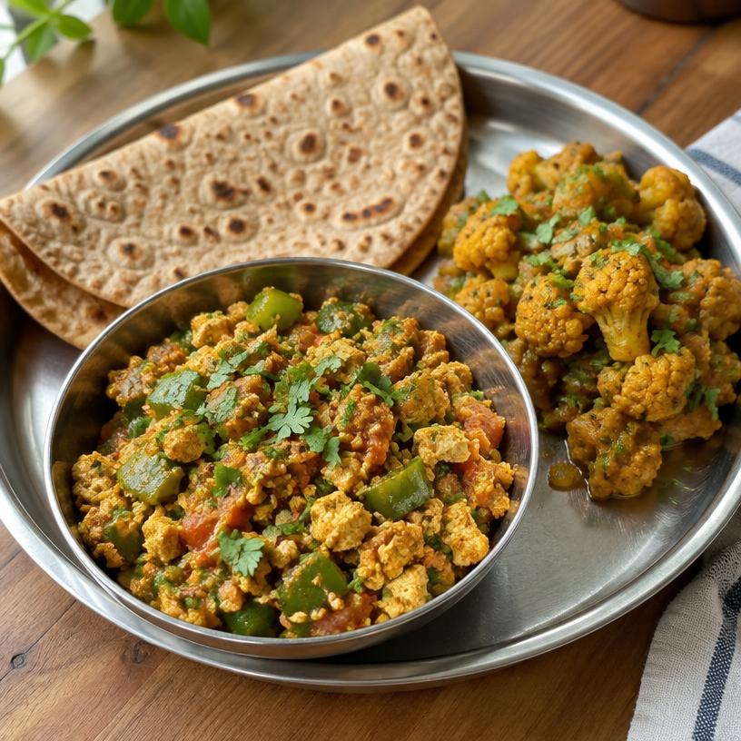 Tofu + Roti + सब्ज़ी